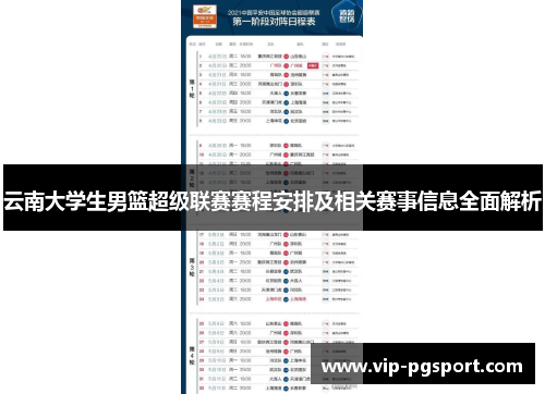 云南大学生男篮超级联赛赛程安排及相关赛事信息全面解析