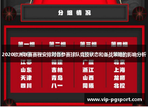 2020欧洲联赛赛程安排对各参赛球队竞技状态和备战策略的影响分析