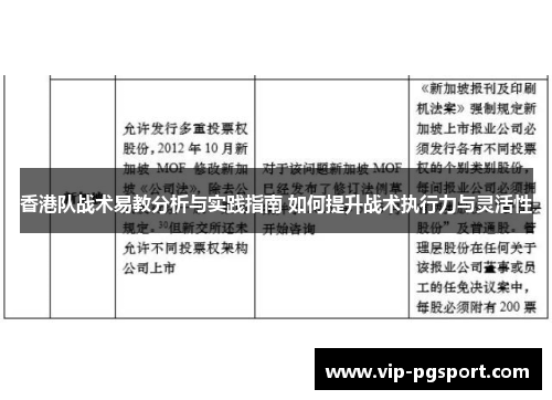 香港队战术易教分析与实践指南 如何提升战术执行力与灵活性