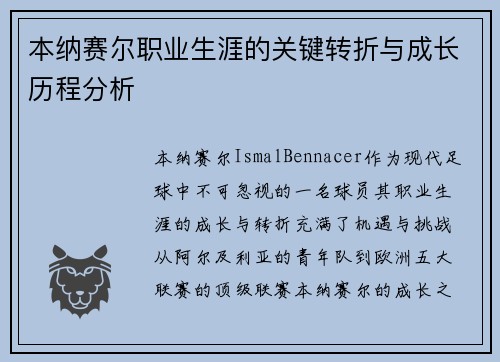 本纳赛尔职业生涯的关键转折与成长历程分析